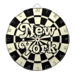 Jogo De Dardo NOVA YORK Moderno Retrô Preto e Creme Claro