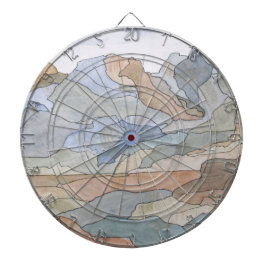 Jogo De Dardo Regiões Montanhosas - Linha de Aquarela Impressão