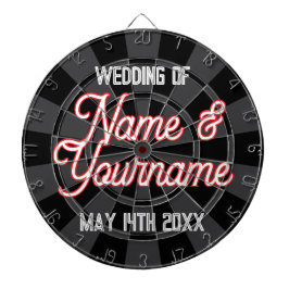 Jogo De Dardo Seus Nomes de Casamento e Data na Cinza de Carvões