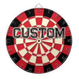 Jogo De Dardo Texto Personalizado em Vermelho Retroativo, Preto,