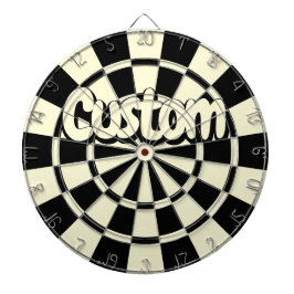 Jogo De Dardo Texto Personalizável Bege Creme e Preto