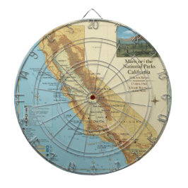 Jogo De Dardo Vintage California National Parks Map Art