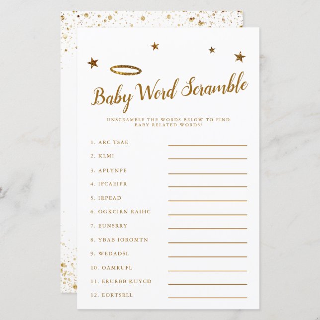 Jogo de Desembaralhar Palavras de Bebê Enviado pel (Frente/Verso)