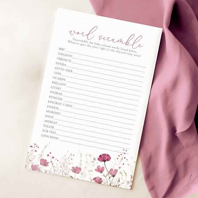 Jogo de Desembaralhar Palavras de Flor Silvestre B (Criador carregado)