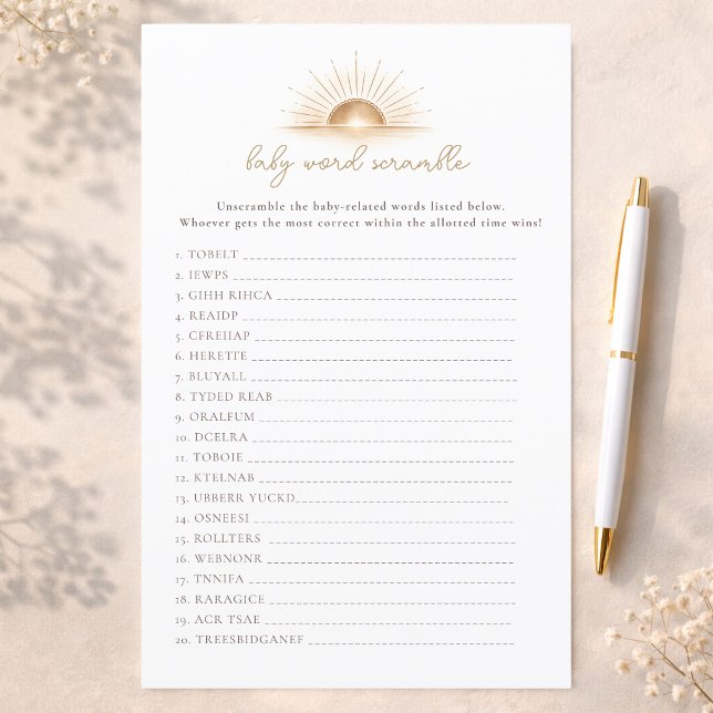 Jogo de Desembaralhar Palavras para Chá de Bebê Li (Criador carregado)