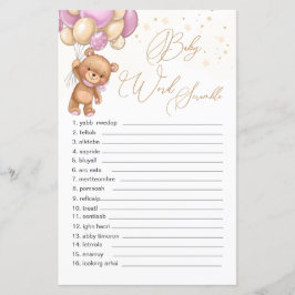 Jogo de Desembaralhar Palavras Urso de Pelúcia Bal