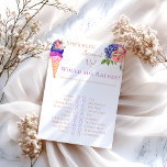 Jogo de diversão do Chá de panela Floral do Sorvet<br><div class="desc">Este Sorvete único, chamado Watercolor, que pintei por mim em Azur Blue, Vanilla Cream, Peach, Burgundy, Viva Magenta e Cor Rosa Esmagada, moderna, é perfeito para sua divertida e brilhante seleção com os amigos Chá de panela "Ela foi entalada". Outros itens correspondentes para o seu partido disponíveis na coleção PatternDigitPics...</div>