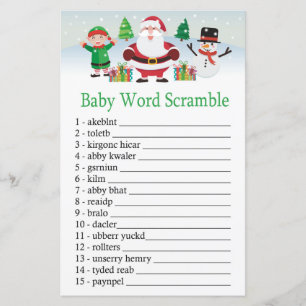 Jogo de embaralhar palavras Cute Santa Baby