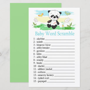 Jogo de embaralhar palavras do bebê panda