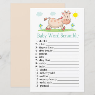 Jogo de embaralhar palavras Giraffe Baby