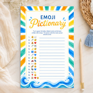 Jogo de Emoji Pictionary para Chá de Bebê Sunshine