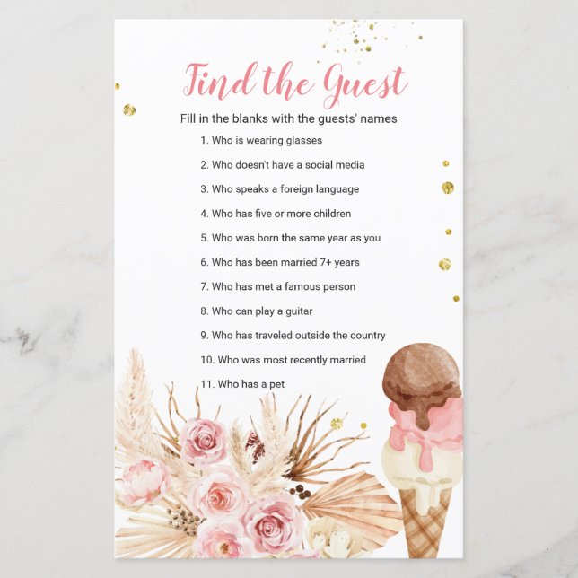 Jogo de encontrar o convidado do sorvete de grama  (Frente)