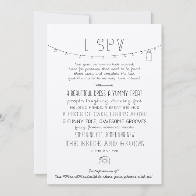 Jogo de espião de casamento editável rústico para  (Frente)