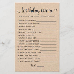 Jogo de festa de aniversário editável trivia de an