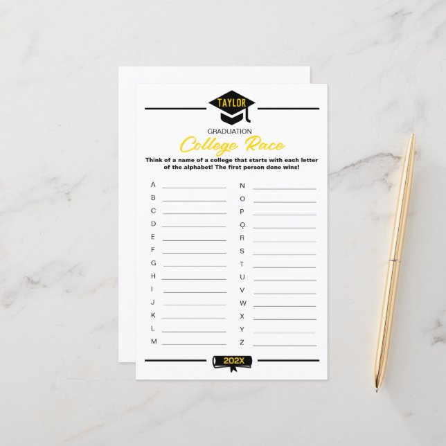 Jogo de festa de formatura - Corrida Colégio (Frente/Verso In Situ)