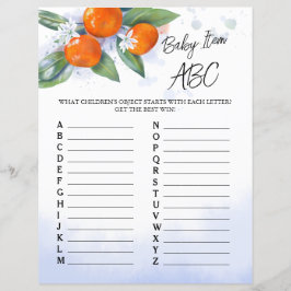 Jogo de folha de papel "Baby Item ABC" para chá de