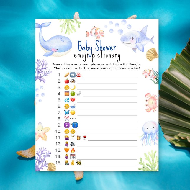 Jogo de imagem Emoji animais marinhos oceânicos ch (Criador carregado)