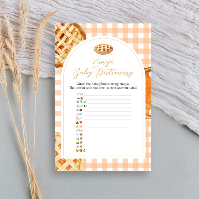 Jogo de Imagem Emoji, Chá de fraldas de Pequenas P (Little Cutie Pie Gingham Baby Shower Game)