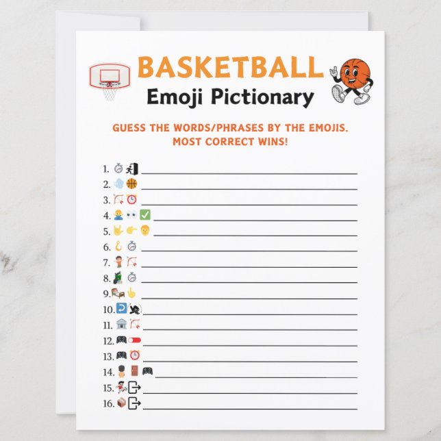 Jogo de Imagem Emoji de Basquete (Frente)