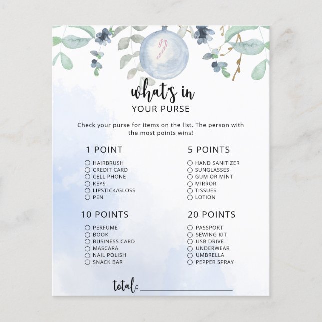 Jogo de inverno o que está na sua bolsa (Frente)