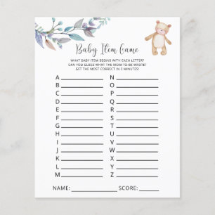 Jogo de Item Bebê Inicial. Jogo do chá de fraldas