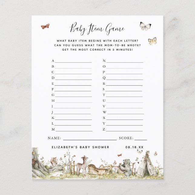 Jogo de Item Bebê | Jogo Chá de fraldas (Frente)