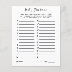 Jogo de Item Bebê. Jogo do chá de fraldas