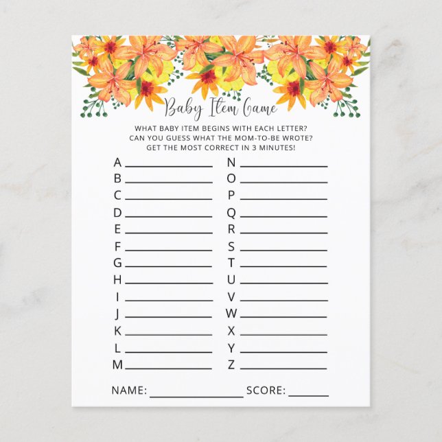 Jogo de item de bebê abóbora de outono. Jogo de ch (Frente)