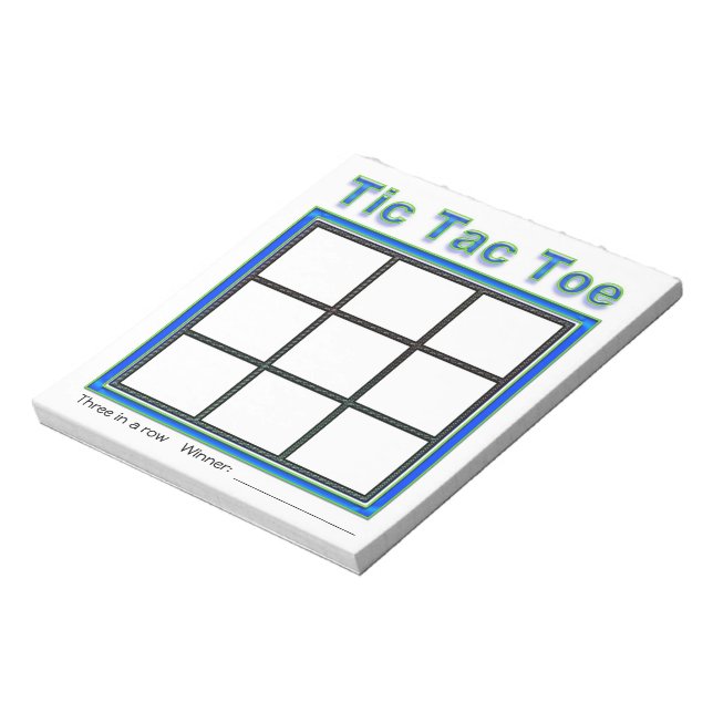 Jogo de Jogo da Velha Azul Verde Bloco de Notas (Invertido)