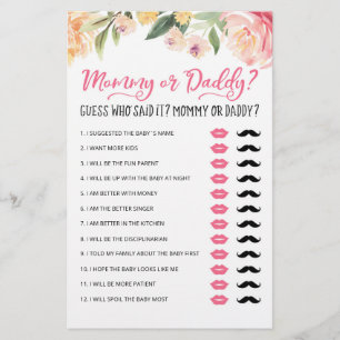 Jogo de Mamãe personalizado ou de Chá de fraldas