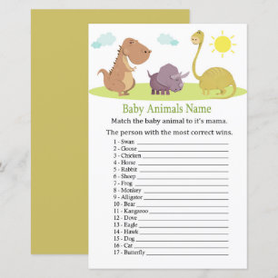 Jogo de Nome de Animais de Bebê Dinossauro
