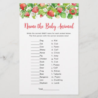 Jogo de Nome do Bebê Animal Morango