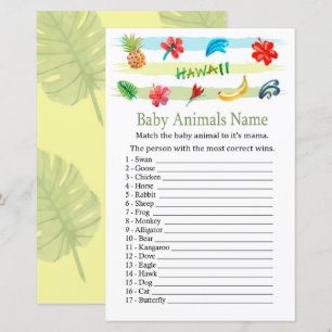 Jogo de Nomes de Animais Bebês do Havaí