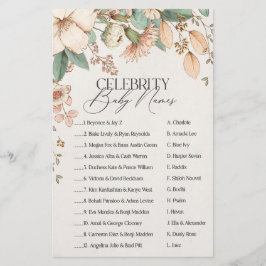 jogo de nomes de bebês da celebridade do chá de fr