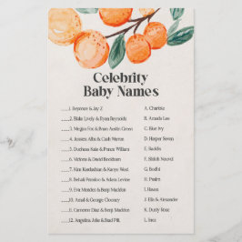 jogo de nomes para bebês da celebridade do chá de 