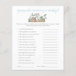 Jogo De Orçamento Adivinha Quem Mãe Pai Chá de fra