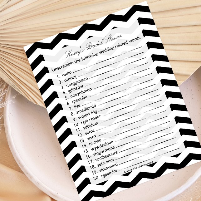 Jogo de Palavra de Chá de casamento Bridal (Criador carregado)