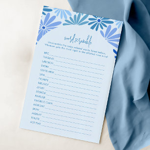 Jogo de Palavra Floral Bebê Floral Azul e Teal