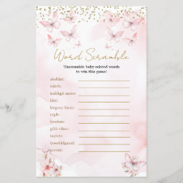 Jogo de Palavras de Chá de fraldas de Borboleta Ro