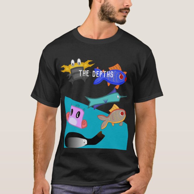 Jogo de Peixe/Pescador Camisa Profundidade (Frente)