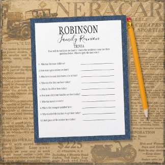 Jogo de Perguntas sobre Reunião da Família