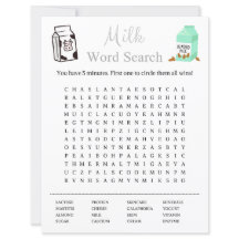 Jogo de Pesquisa de Palavras no Leite