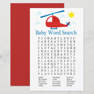 Jogo de Pesquisa do Word em Chá de fraldas de heli