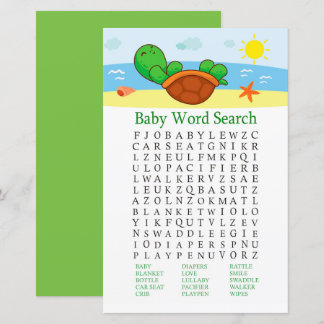 Jogo de Pesquisa do Word em Chá de fraldas de Tart