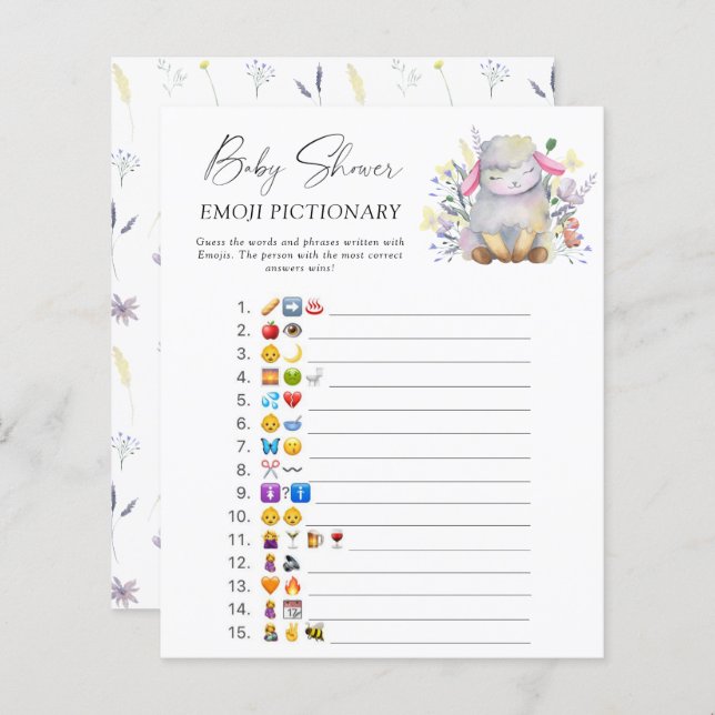 Jogo de picaria do Little Lamb \ Emoji (Frente/Verso)