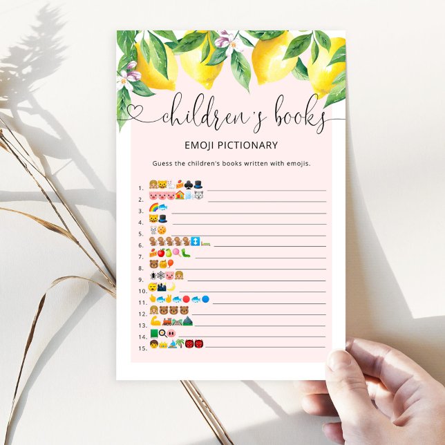Jogo de picário emoji de livros infantis limões (Criador carregado)