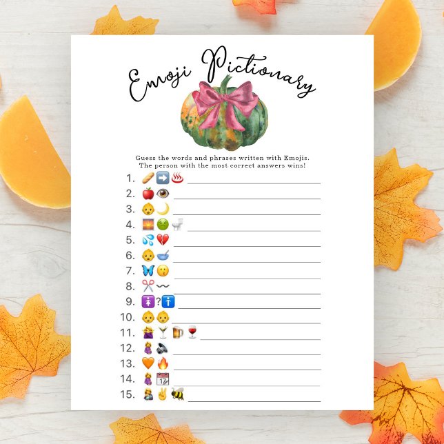 Jogo de Pictionary de emoji de chuveiro de bebê de (Criador carregado)