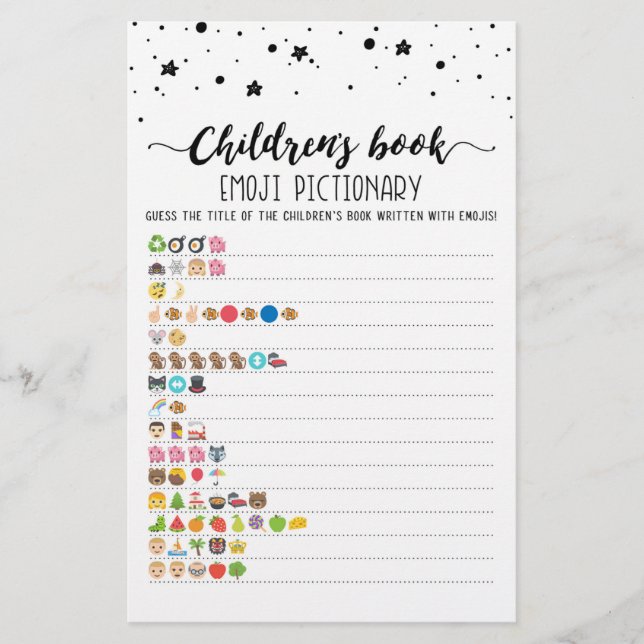 Jogo de Pictionary de Emoji de Livro Infantil com  (Frente)