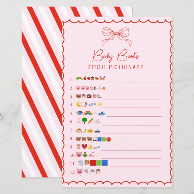 Jogo de Pictionary de Emoji de Livros de Bebê com  (Frente/Verso)