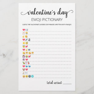 Jogo de Pictionary de Emoji do dia dos namorados c